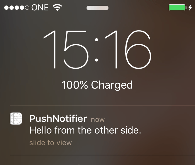 Showing a push notification in action